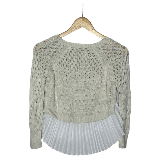 FINAL Last Chance NWT Anthropologie Maeve Layered Pleated Sweater Ivory xs - Picture 11 of 15